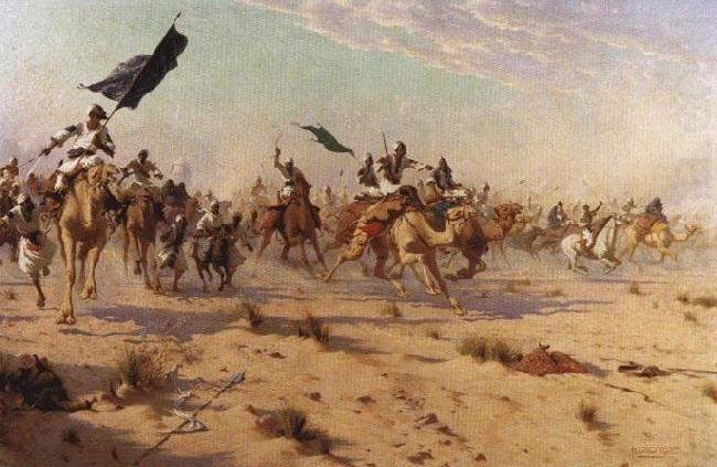 The Flight of the Khalifa after his defeat at the battle of Omdurman, 2nd September 1898, Robert Talbot Kelly